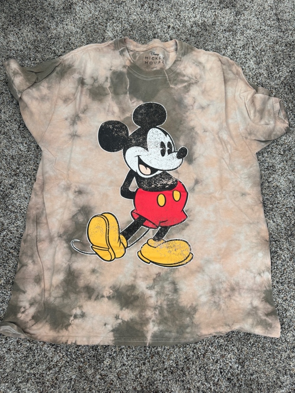 Disney Tie-Dye Mickey Mouse Long Sleeve Tee - Red, Yellow, Black, Tan